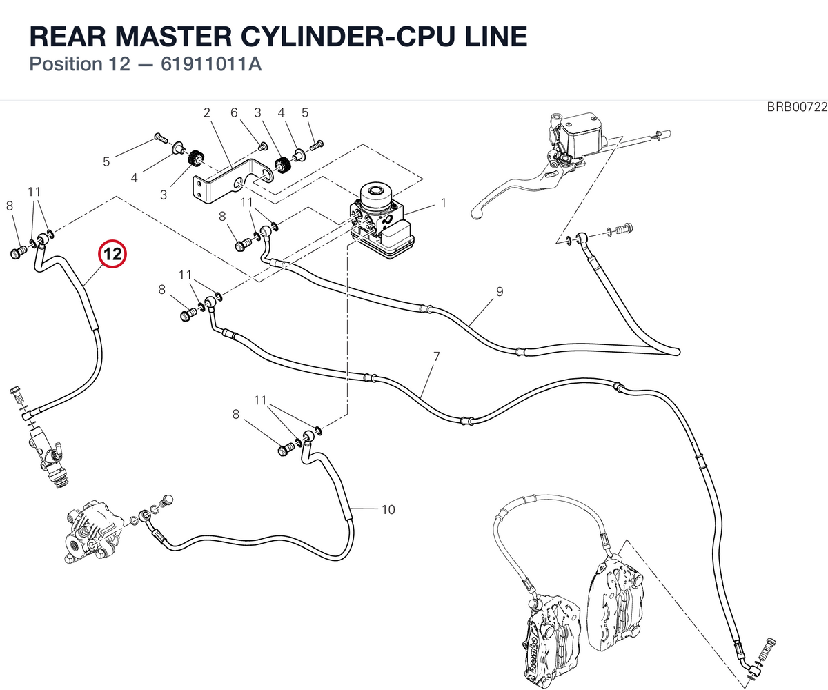 REAR MASTER CYLINDER-CPU LINE 61911011A diagram position