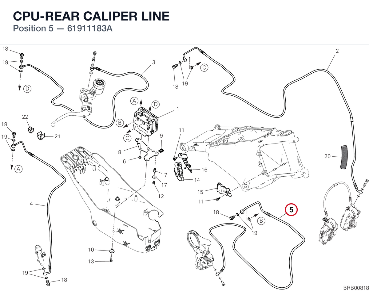 CPU-REAR CALIPER LINE 61911183A diagram position