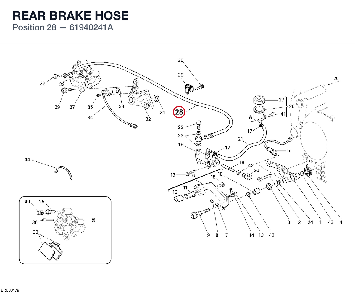 REAR BRAKE HOSE 61940241A diagram position