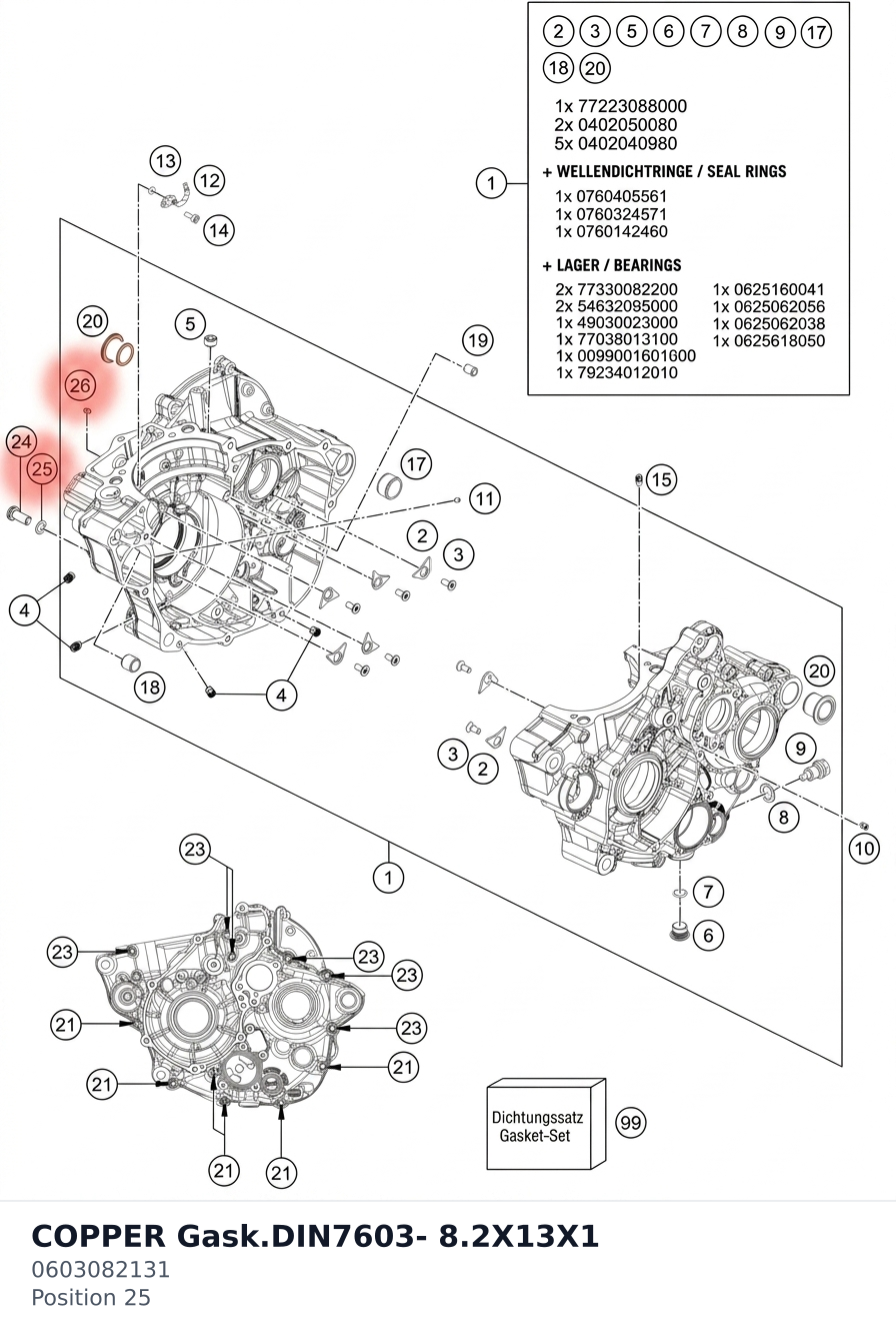 Diagram preview: COPPER Gask.DIN7603- 8.2X13X1 (0603082131)