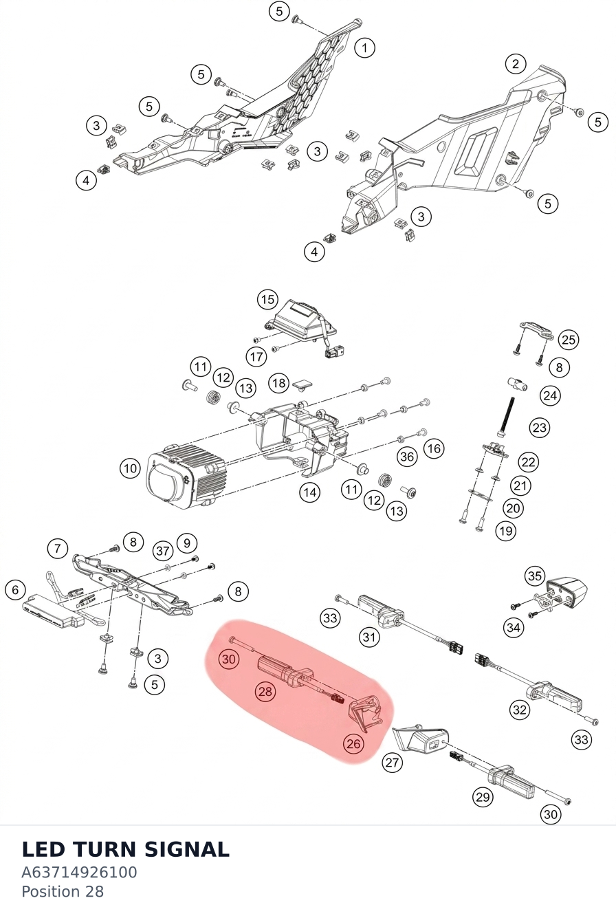 Diagram preview: LED TURN SIGNAL (A63714926100)