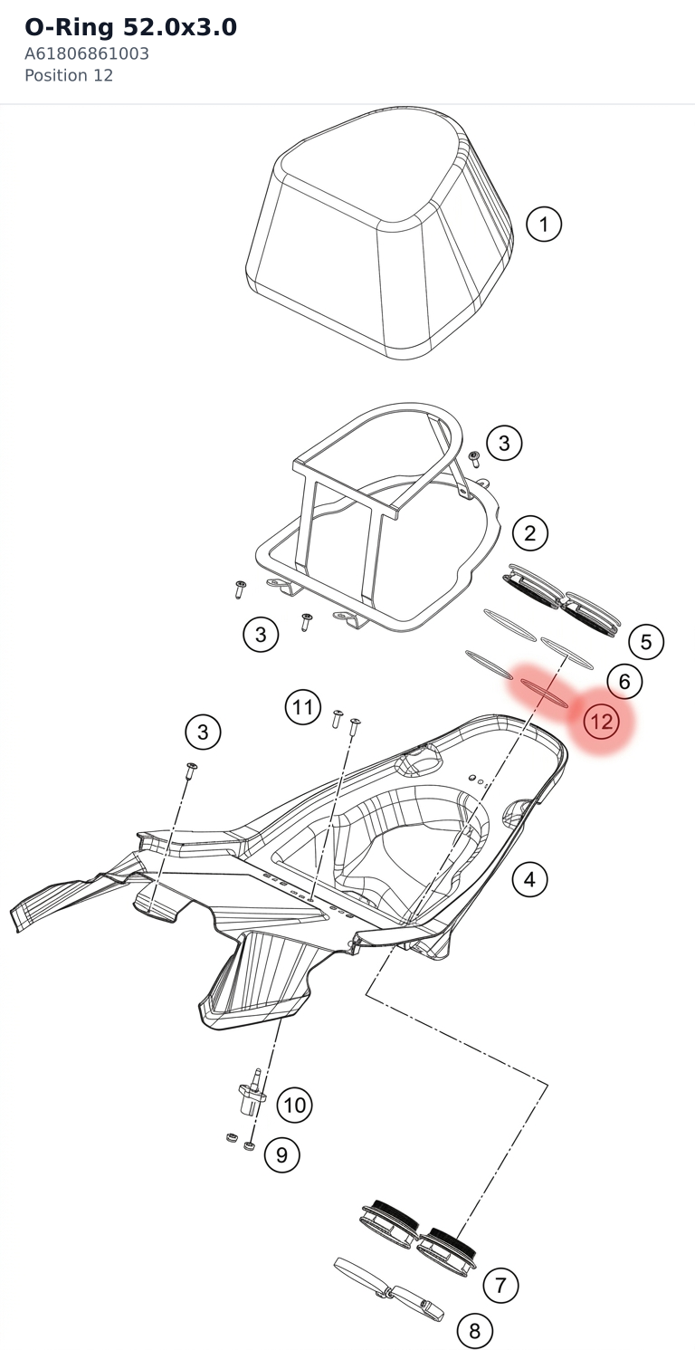 Diagram preview: O-Ring 52.0x3.0 (A61806861003)
