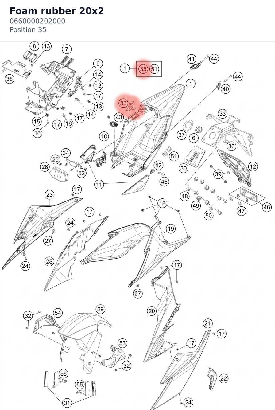 Diagram preview: Foam rubber 20x2 (0660000202000)