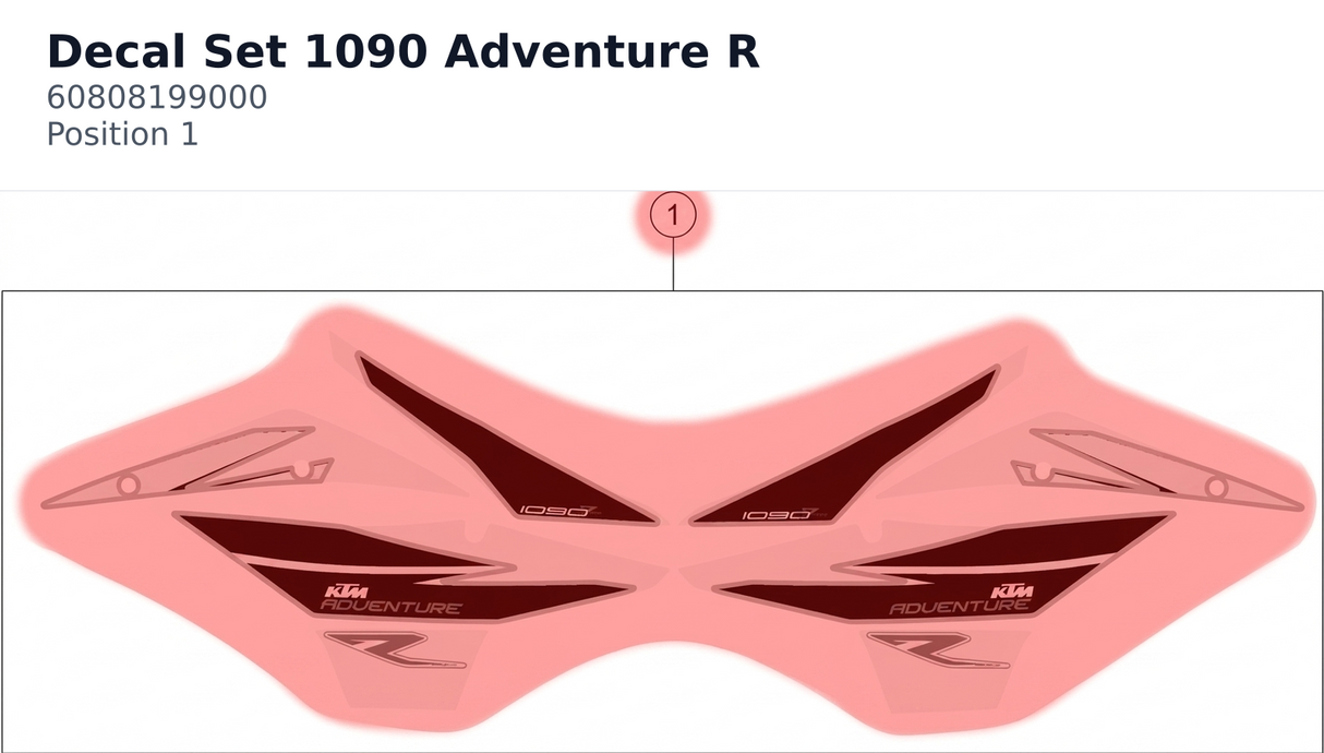 Diagram preview: Decal Set 1090 Adventure R (60808199000)