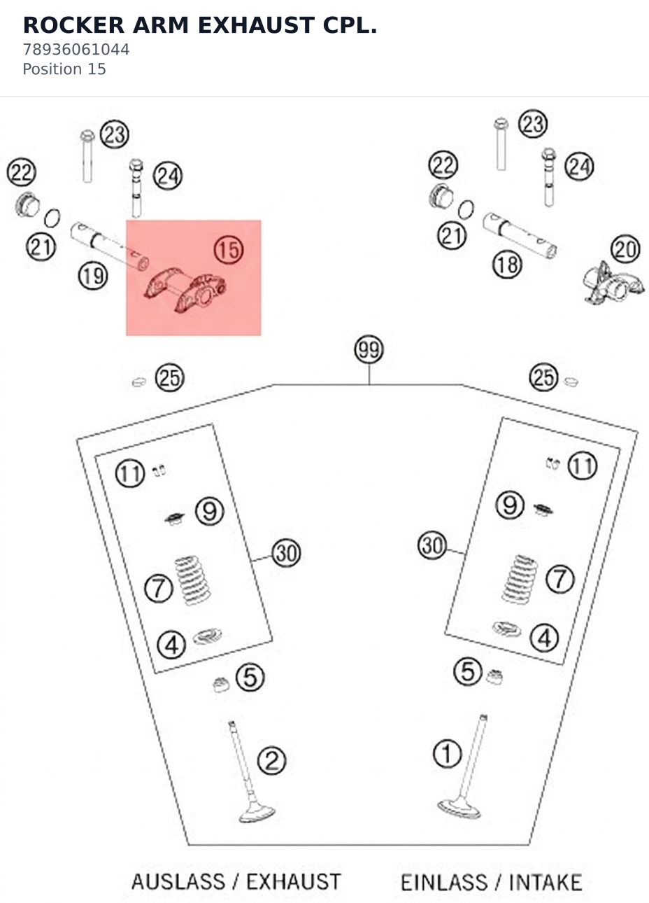 Diagram preview: ROCKER ARM EXHAUST CPL. (78936061044)