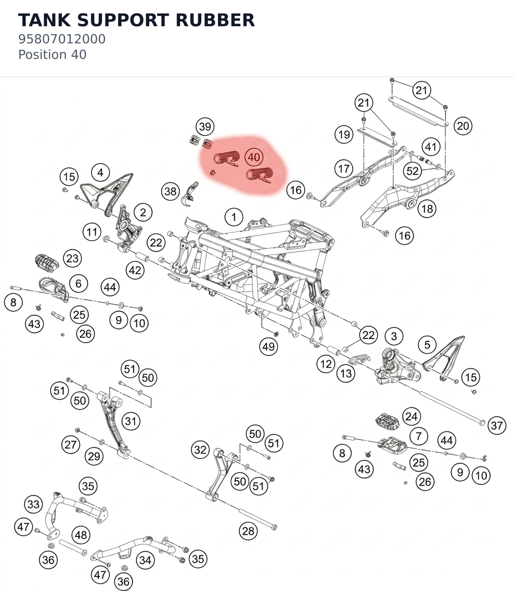 Diagram preview: TANK SUPPORT RUBBER (95807012000)