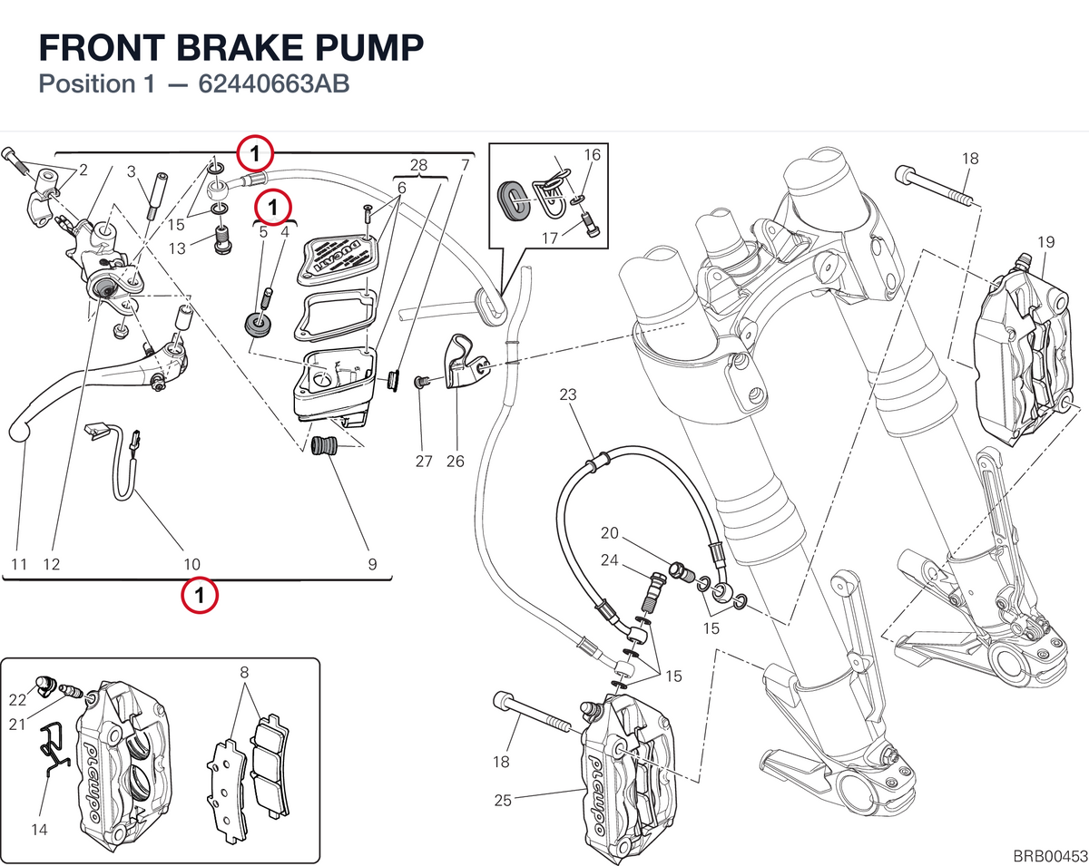 FRONT BRAKE PUMP 62440663AB diagram position