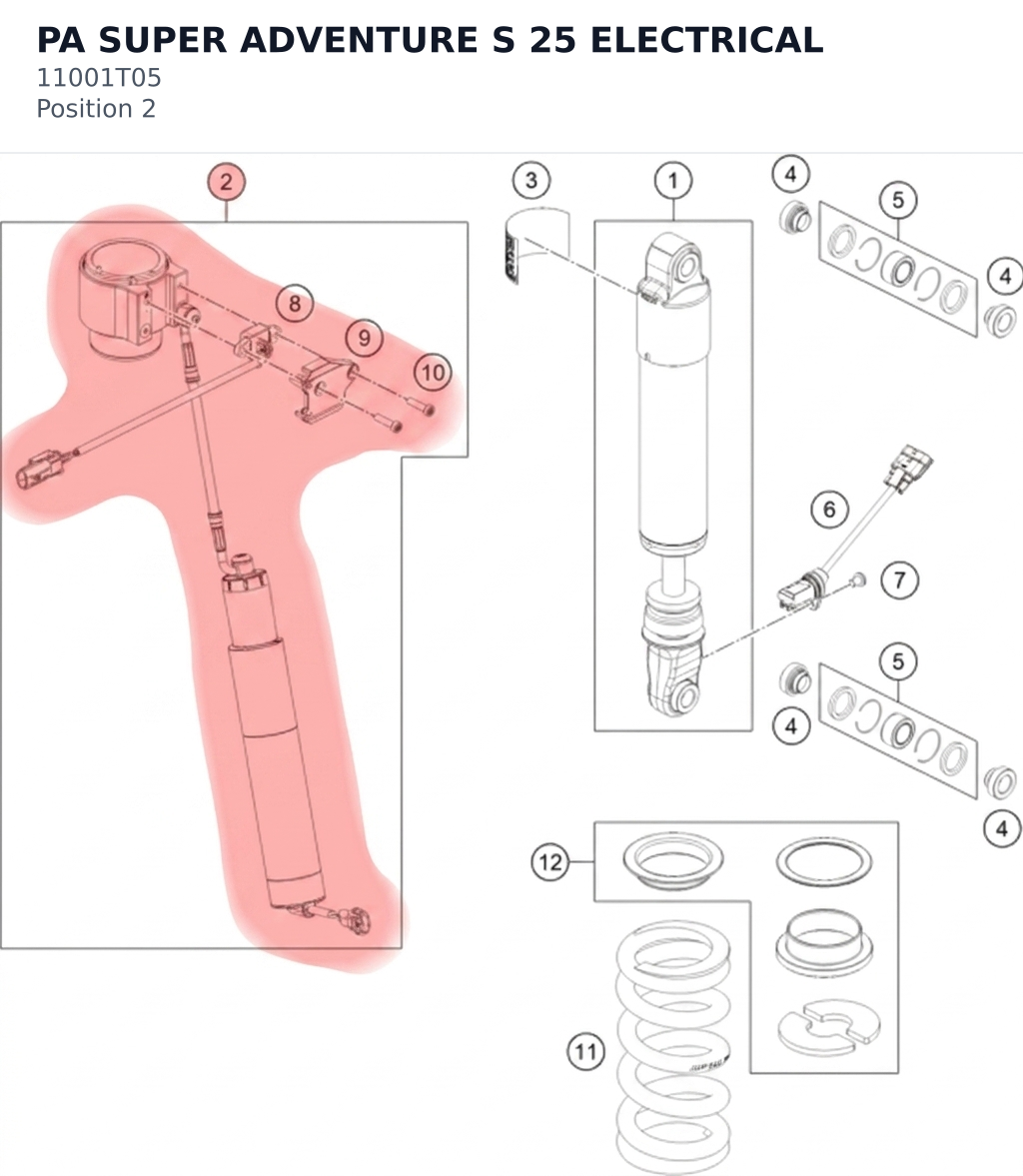 Diagram preview: PA SUPER ADVENTURE S 25 ELECTRICAL (11001T05)