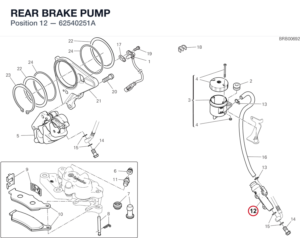 REAR BRAKE PUMP 62540251A diagram position
