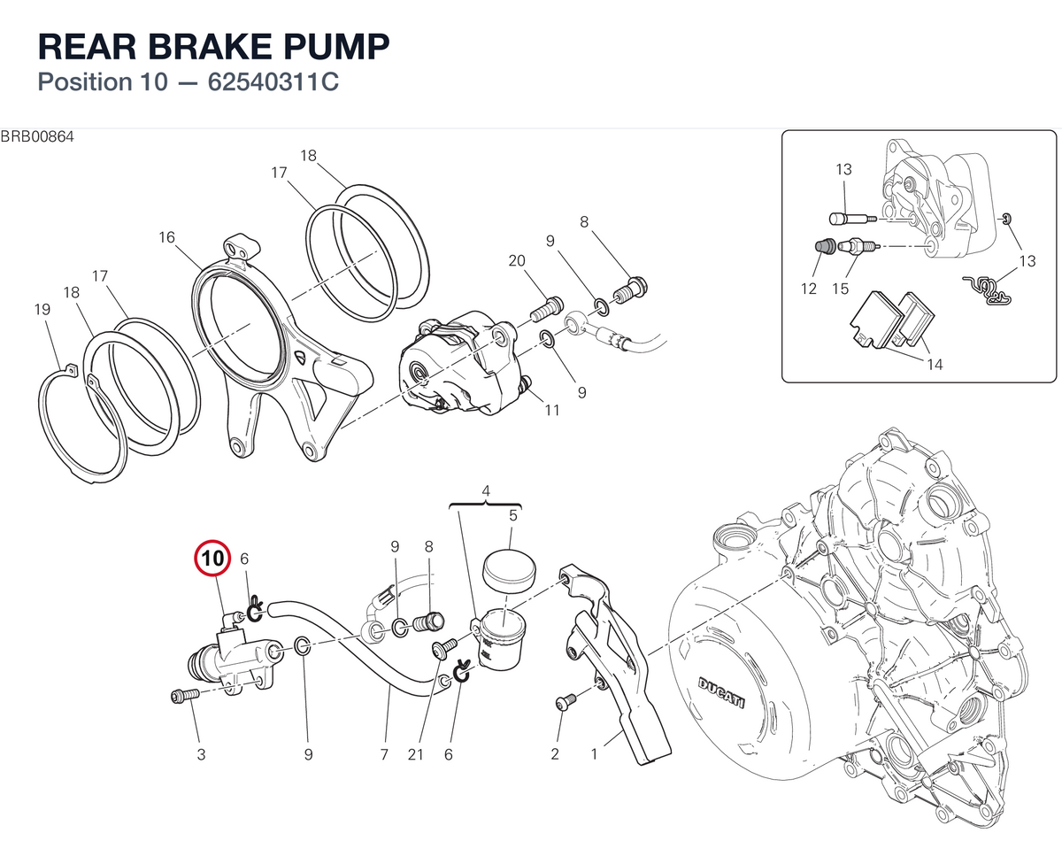 REAR BRAKE PUMP 62540311C diagram position