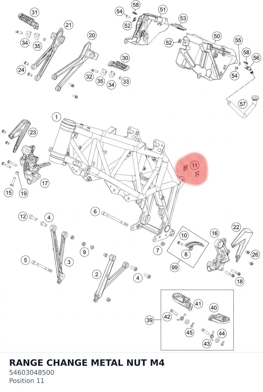 Diagram preview: RANGE CHANGE METAL NUT M4 (54603048500)