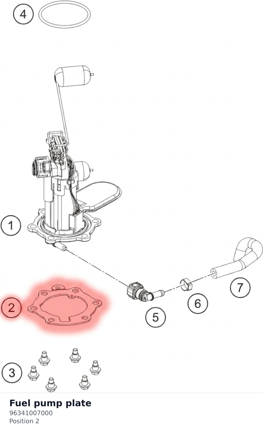Diagram preview: Fuel pump plate (96341007000)