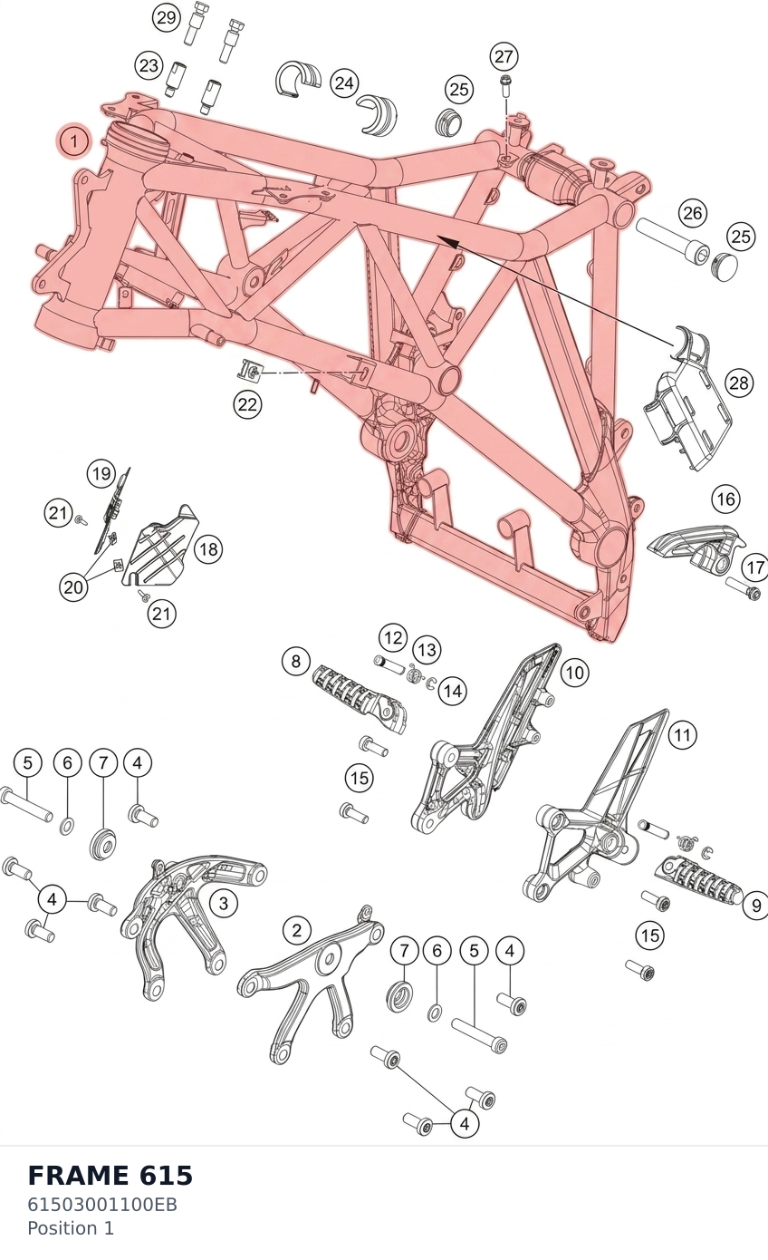 Diagram preview: FRAME 615 (61503001100EB)