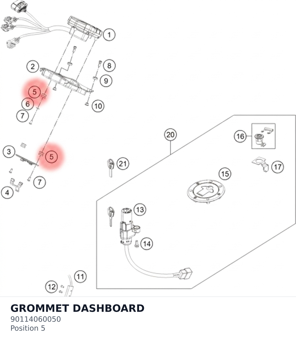 Diagram preview: GROMMET DASHBOARD (90114060050)