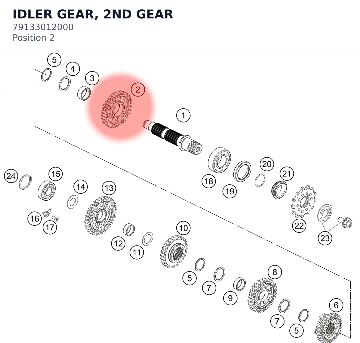 Diagram preview: IDLER GEAR, 2ND GEAR (79133012000)