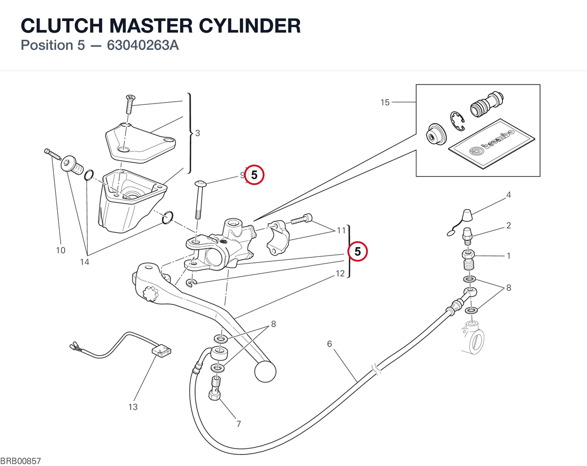 CLUTCH MASTER CYLINDER 63040263A diagram position