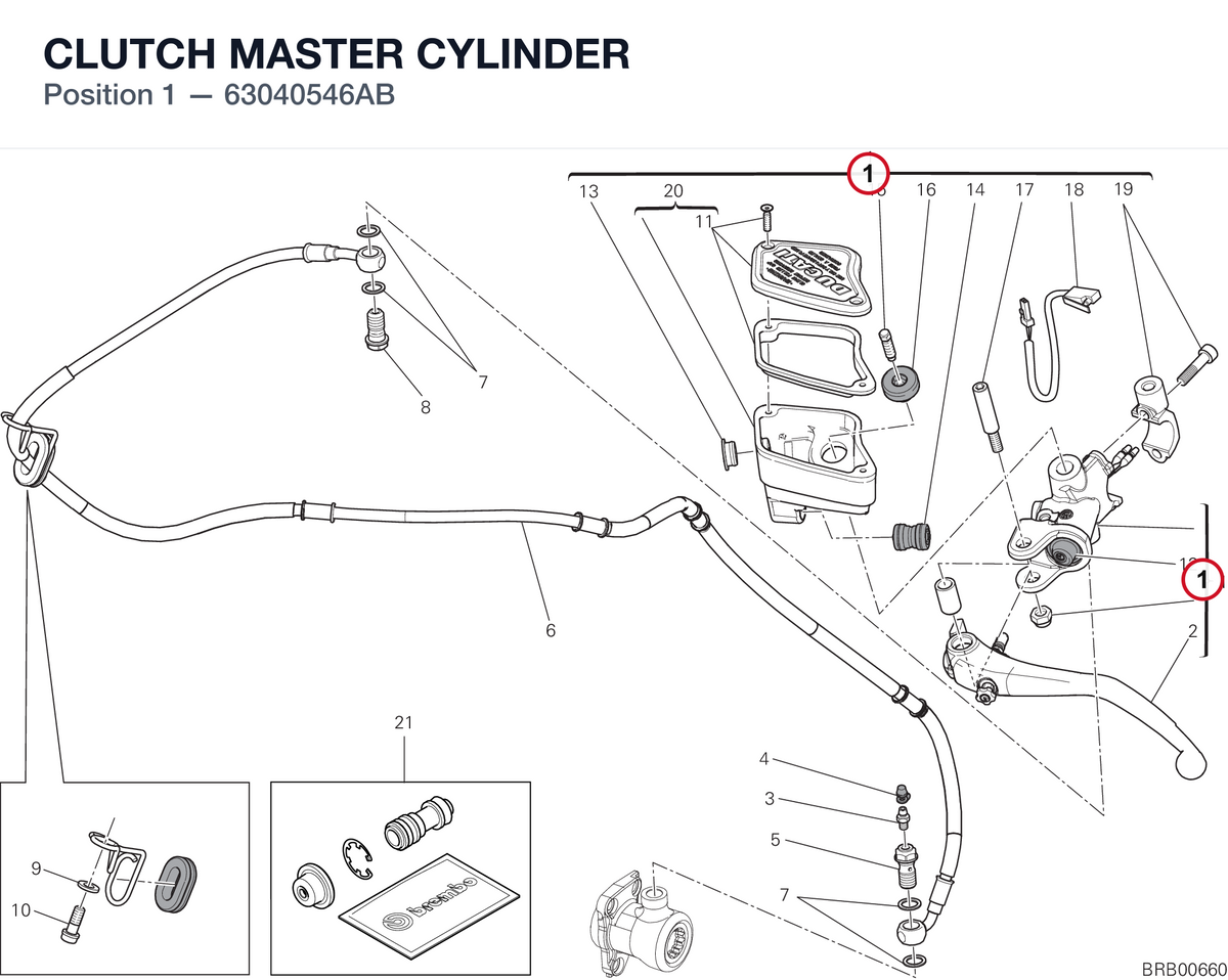 CLUTCH MASTER CYLINDER 63040546AB diagram position