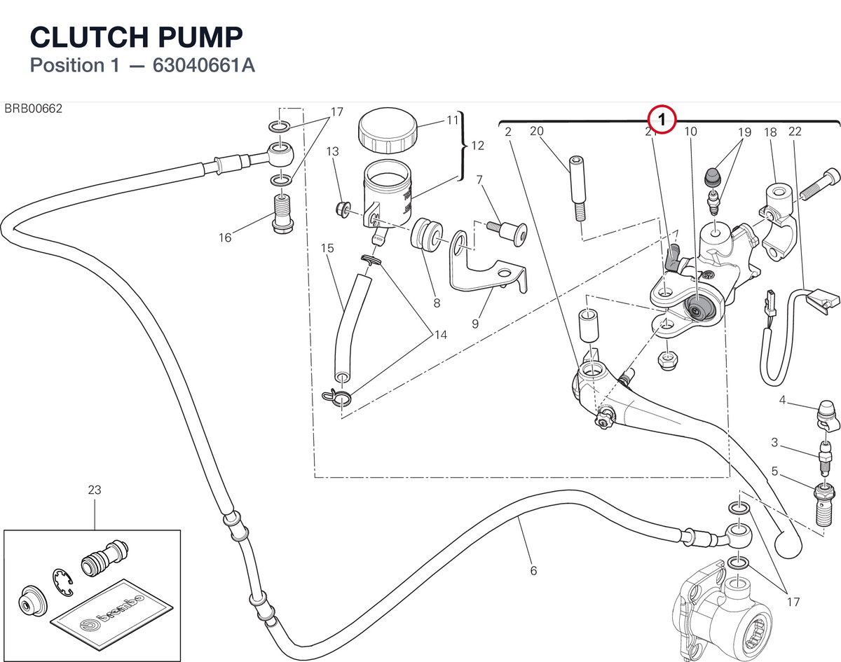 CLUTCH PUMP 63040661A diagram position