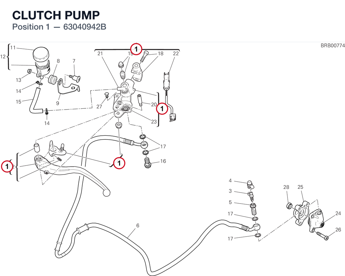 CLUTCH PUMP 63040942B diagram position