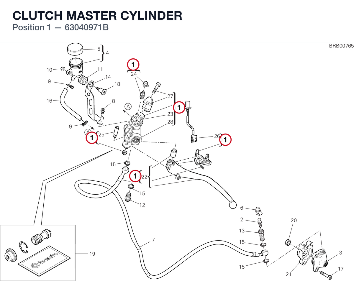 CLUTCH MASTER CYLINDER 63040971B diagram position