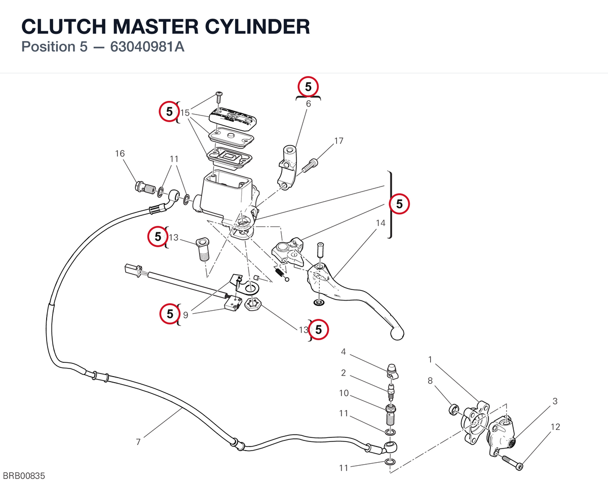 CLUTCH MASTER CYLINDER 63040981A diagram position