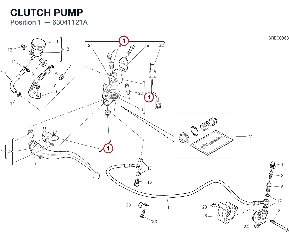 CLUTCH PUMP 63041121A diagram position