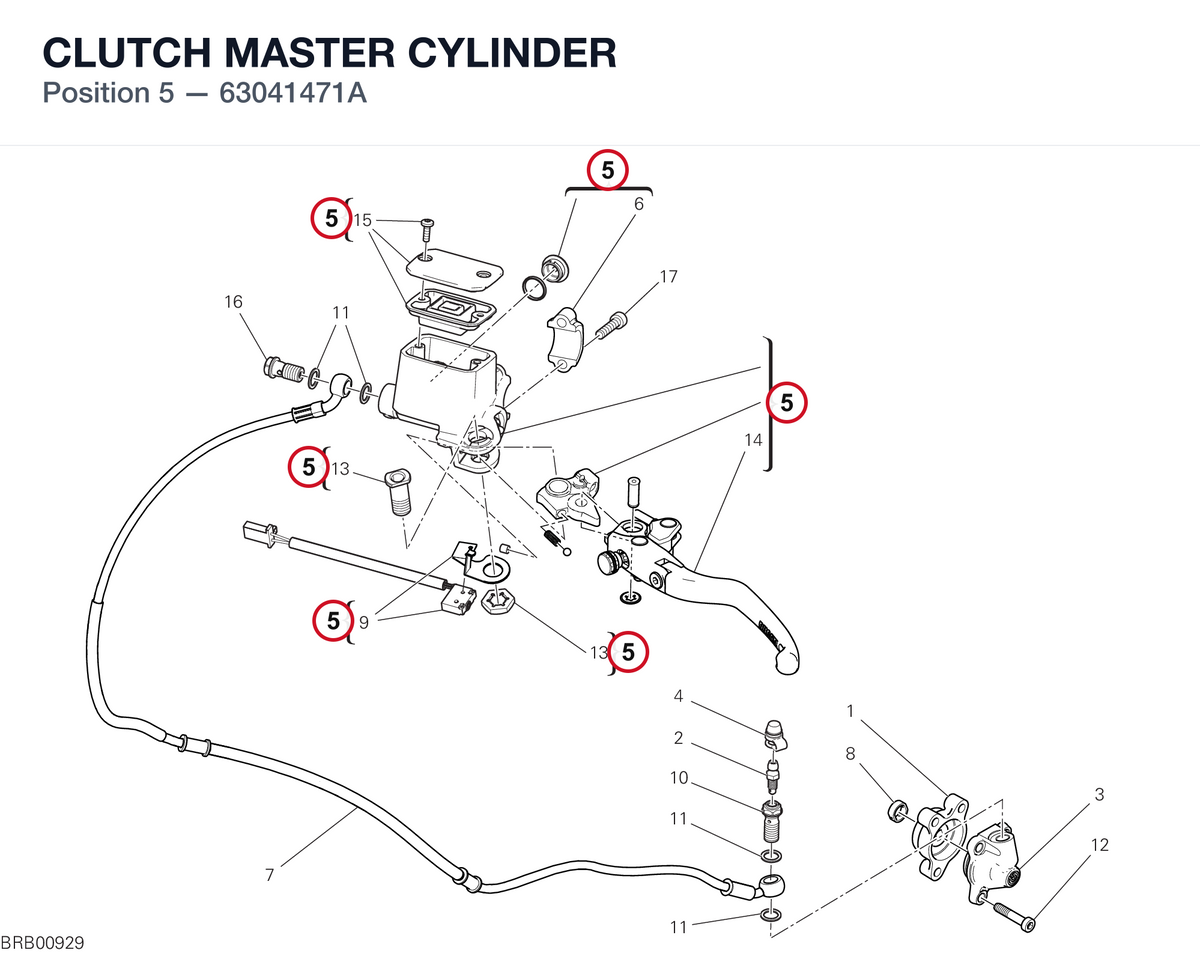 CLUTCH MASTER CYLINDER 63041471A diagram position