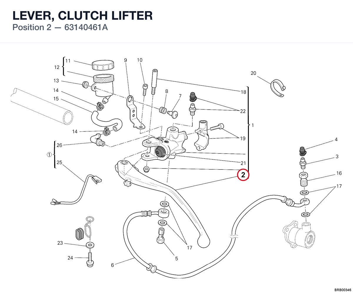 LEVER, CLUTCH LIFTER 63140461A diagram position