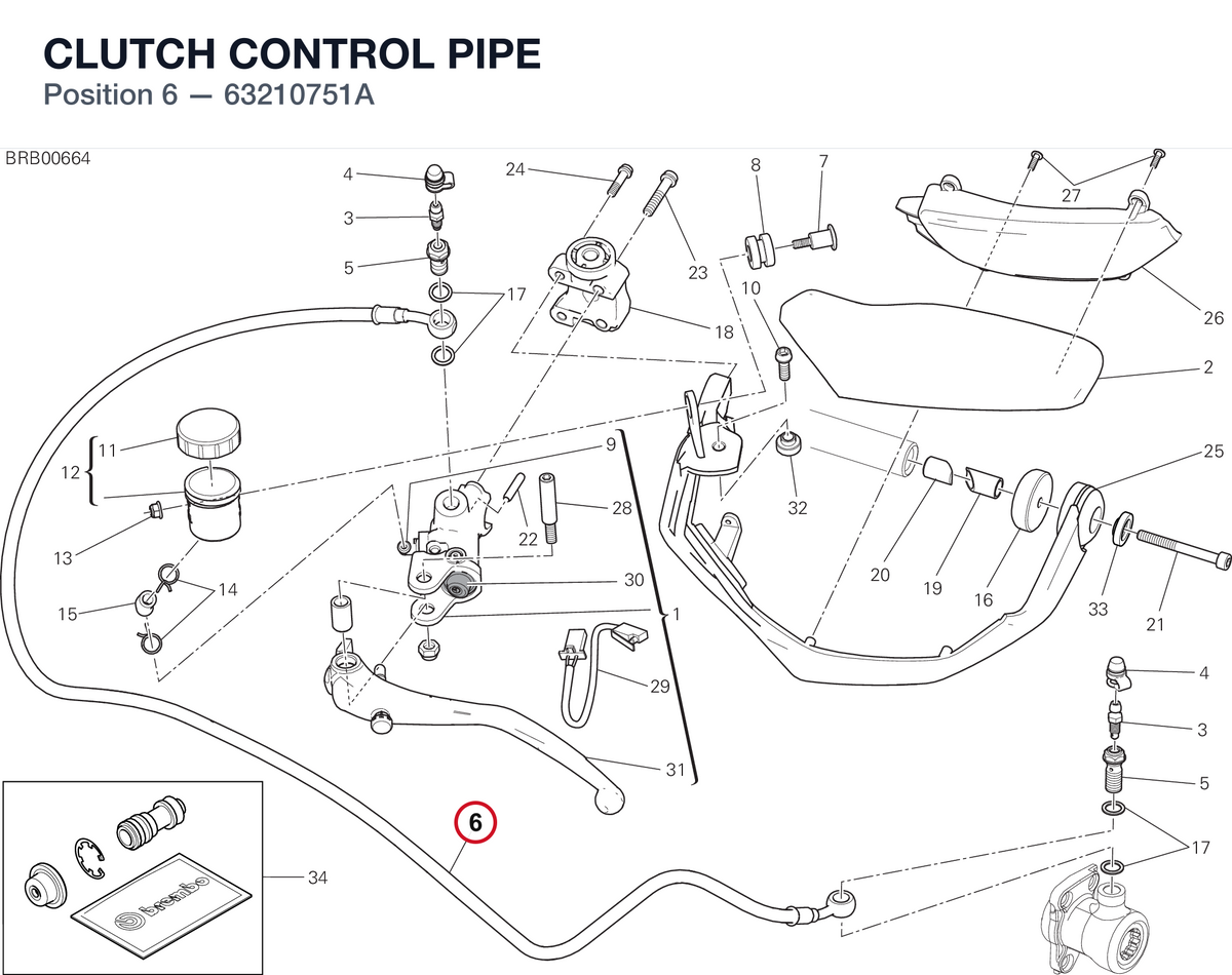 CLUTCH CONTROL PIPE 63210751A diagram position