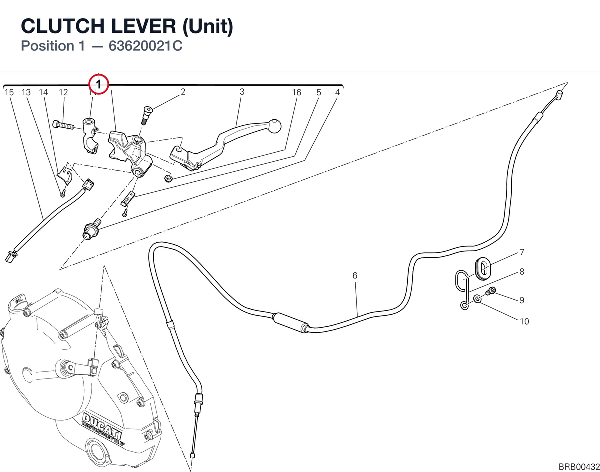 CLUTCH LEVER (Unit) 63620021C diagram position