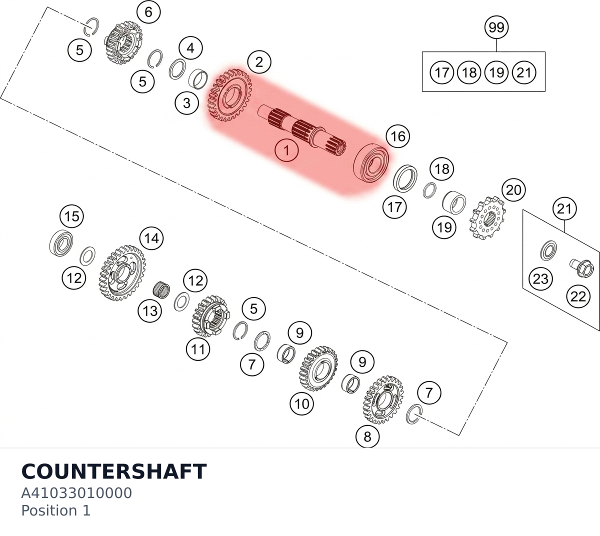 Diagram preview: COUNTERSHAFT (A41033010000)