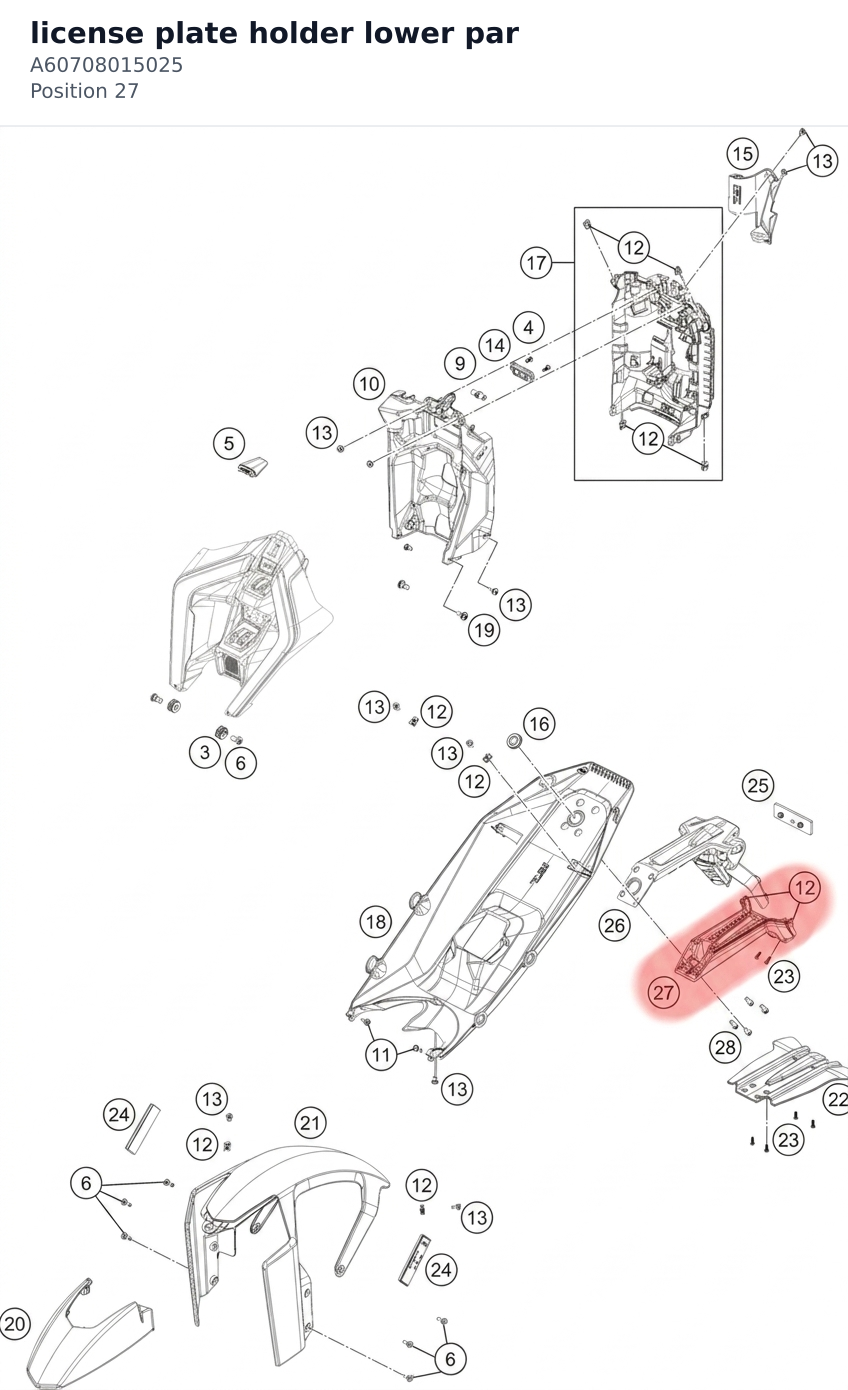 Diagram preview: license plate holder lower par (A60708015025)