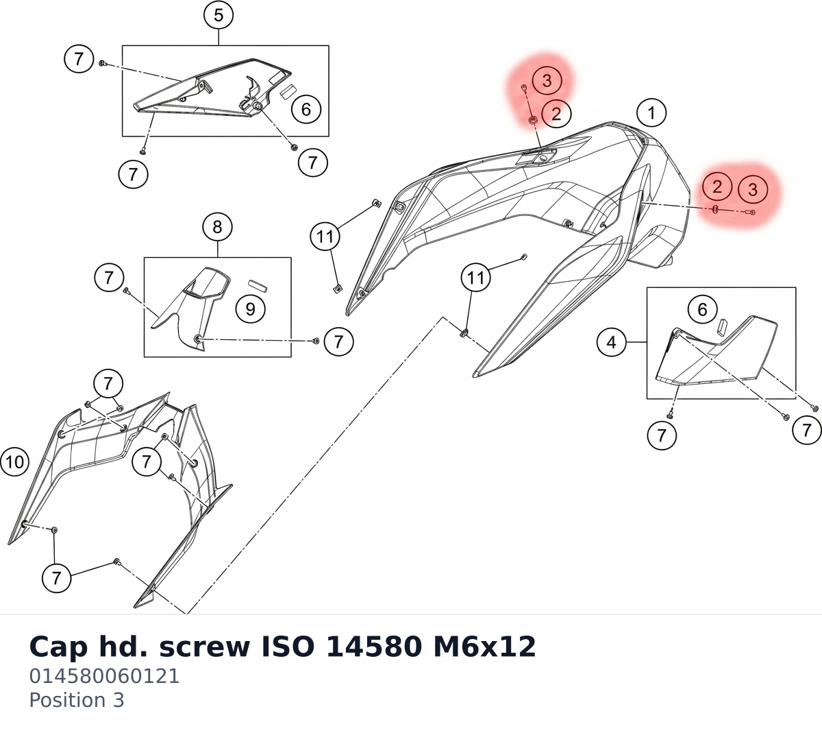 Diagram preview: Cap hd. screw ISO 14580 M6x12 (014580060121)
