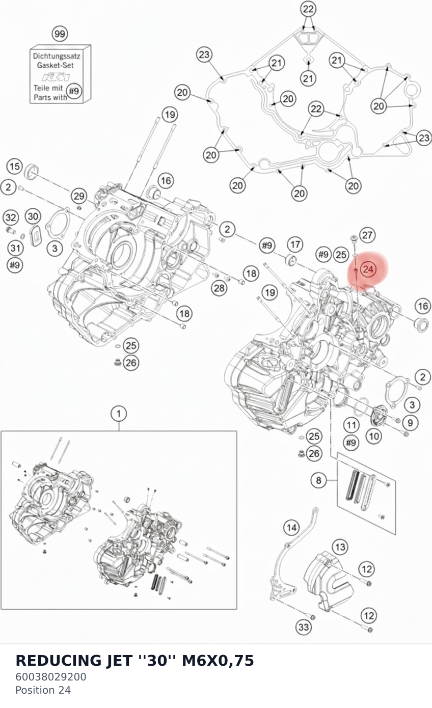 Diagram preview: REDUCING JET ''30'' M6X0,75 (60038029200)
