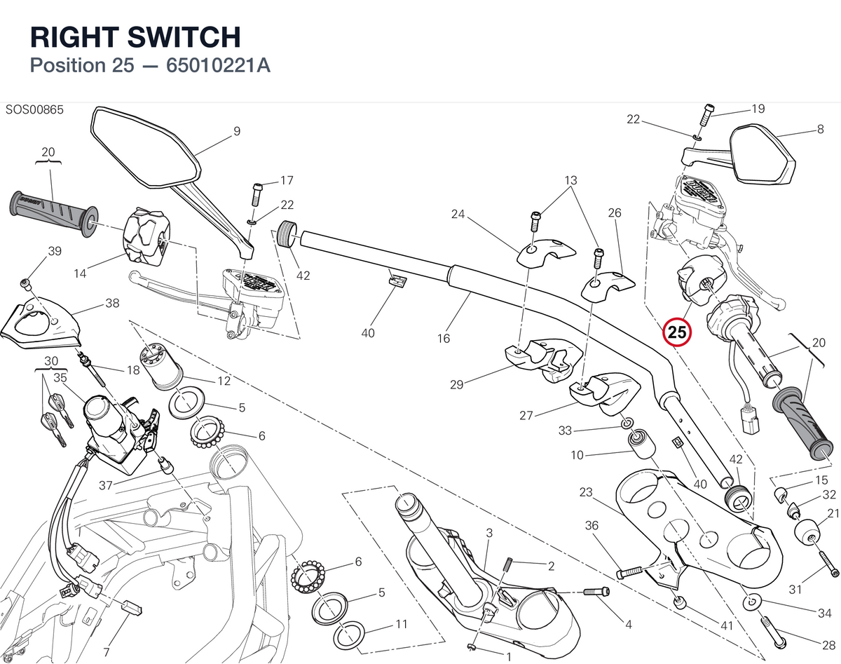 RIGHT SWITCH 65010221A diagram position