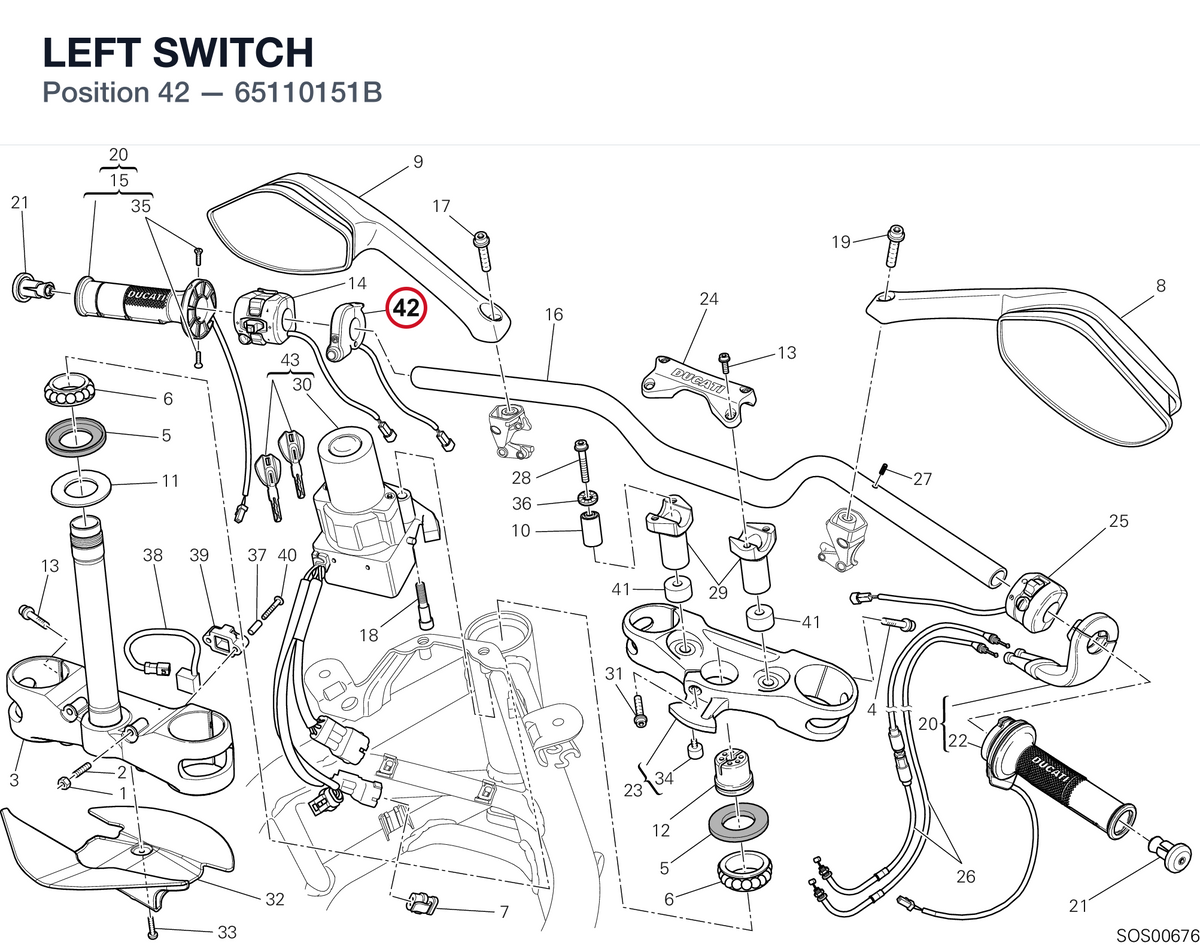 LEFT SWITCH 65110151B diagram position