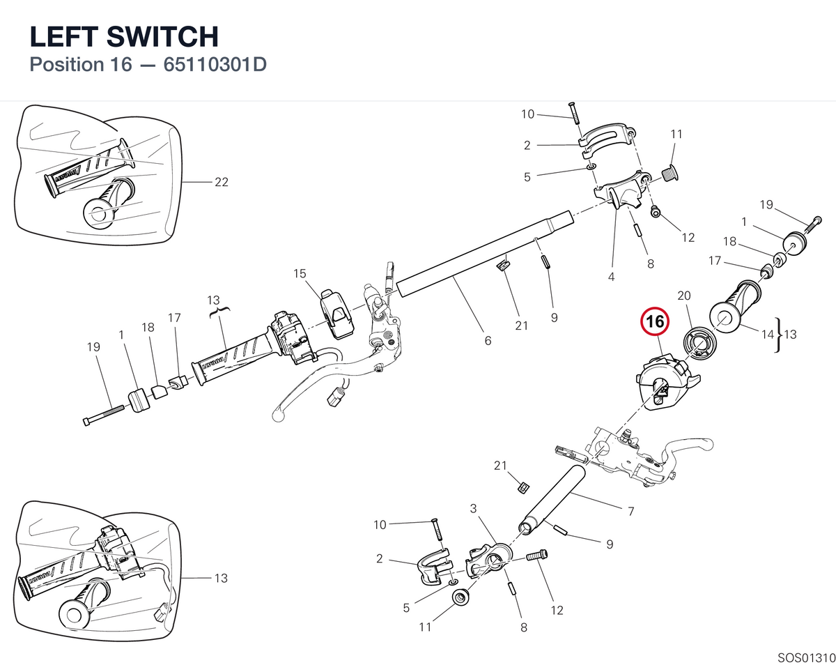 LEFT SWITCH 65110301D diagram position