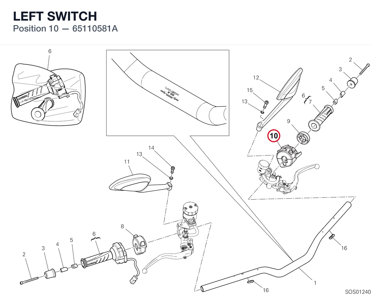LEFT SWITCH 65110581A diagram position