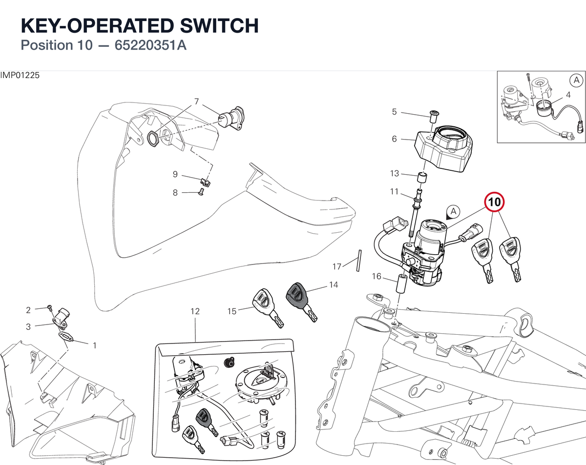 KEY-OPERATED SWITCH 65220351A diagram position