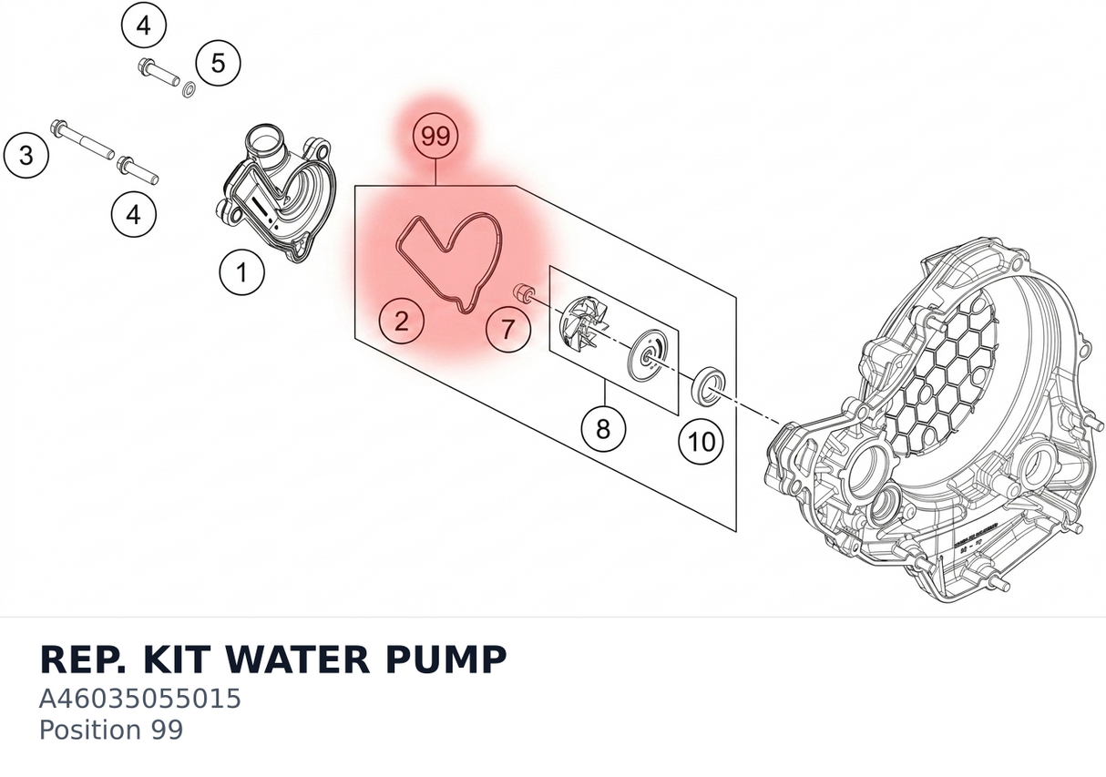 Diagram preview: REP. KIT WATER PUMP (A46035055015)