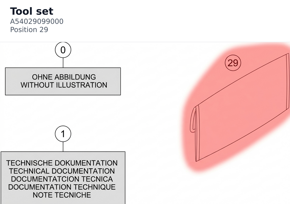 Diagram preview: Tool set (A54029099000)