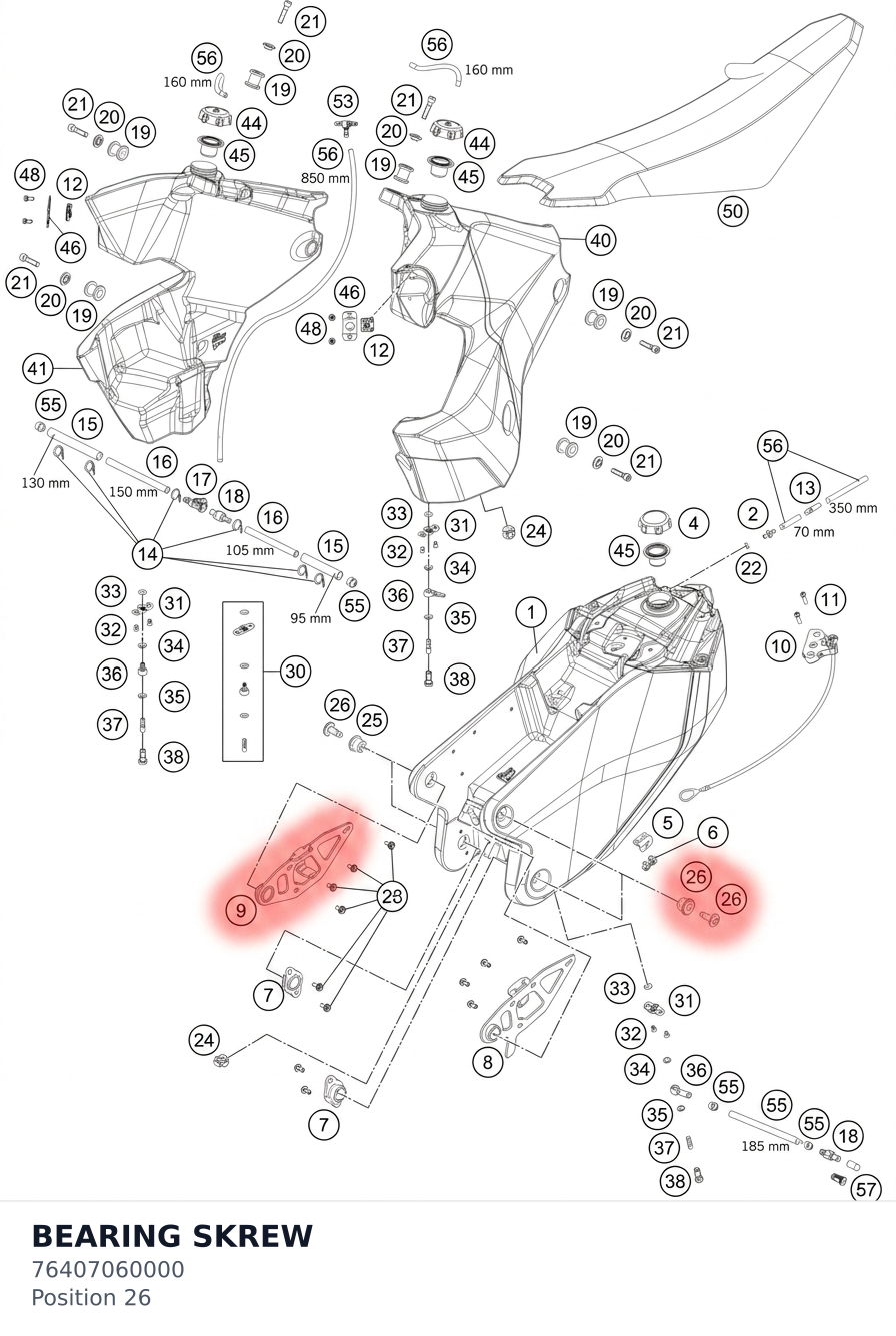 Diagram preview: BEARING SKREW (76407060000)
