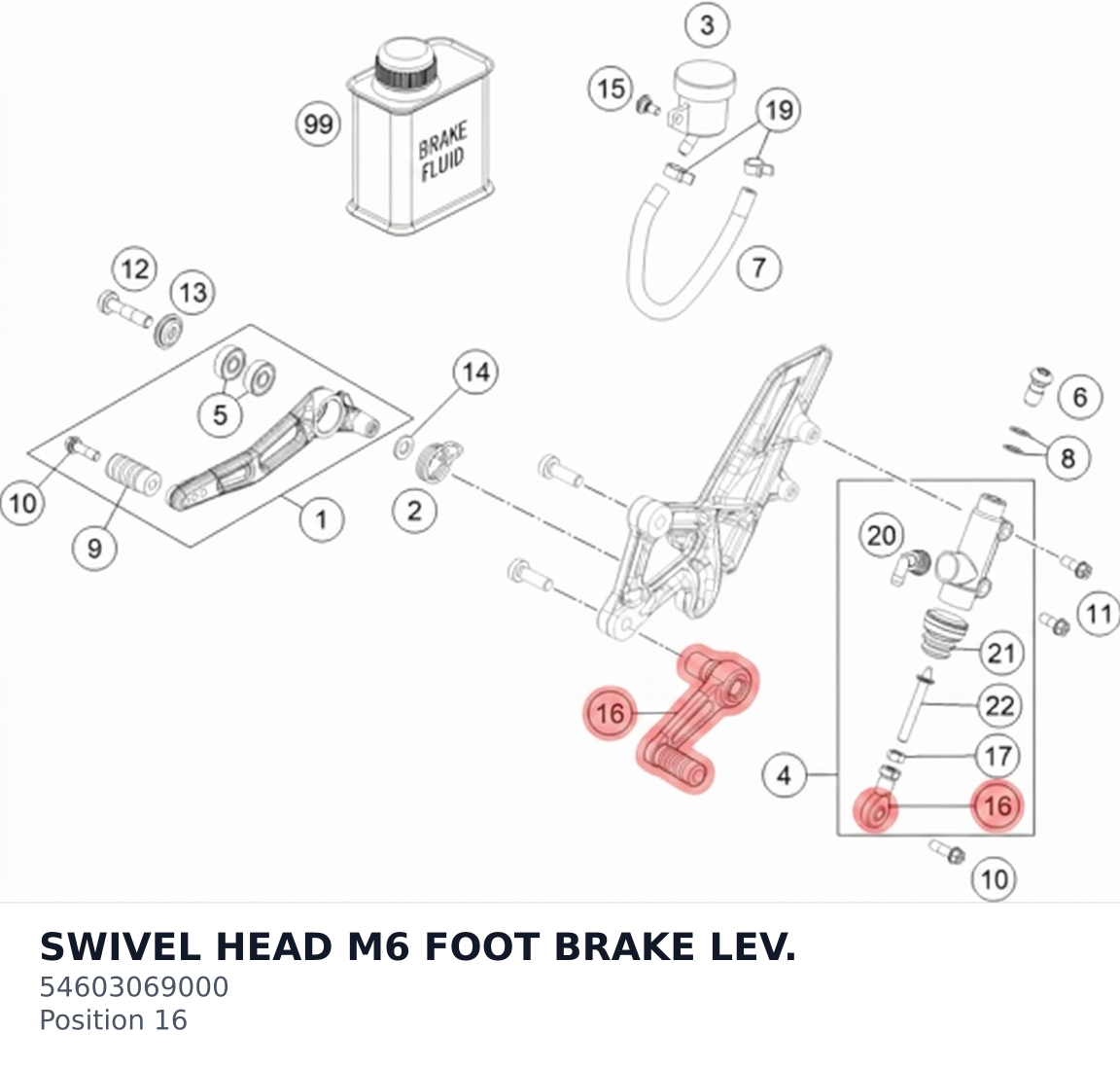 Diagram preview: SWIVEL HEAD M6 FOOT BRAKE LEV. (54603069000)