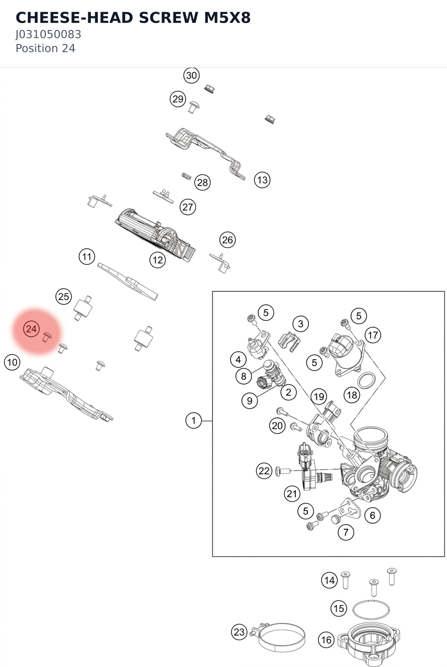 Diagram preview: CHEESE-HEAD SCREW M5X8 (J031050083)