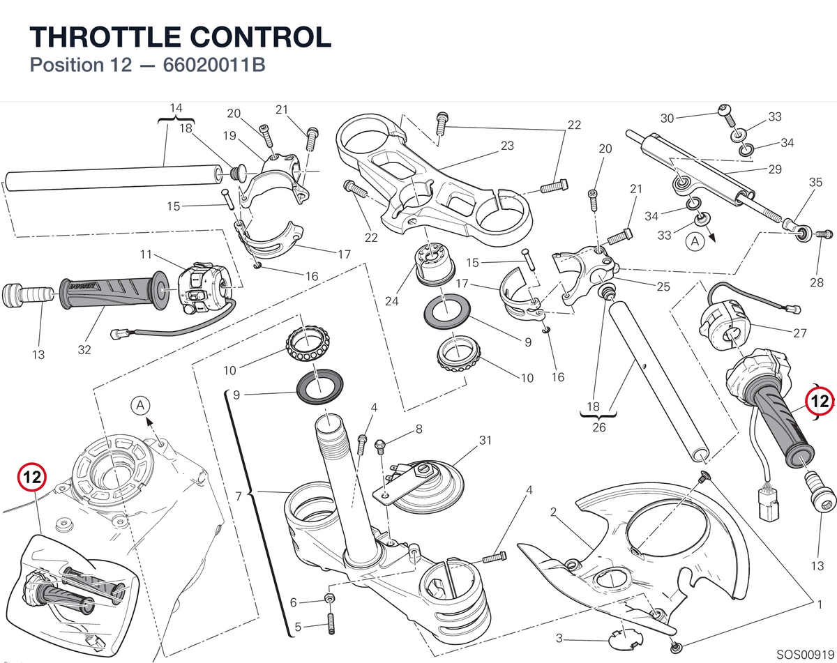 THROTTLE CONTROL 66020011B diagram position