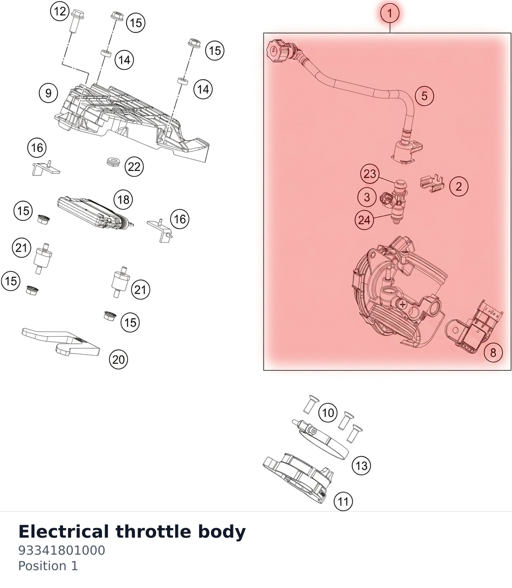 Diagram preview: Electrical throttle body (93341801000)