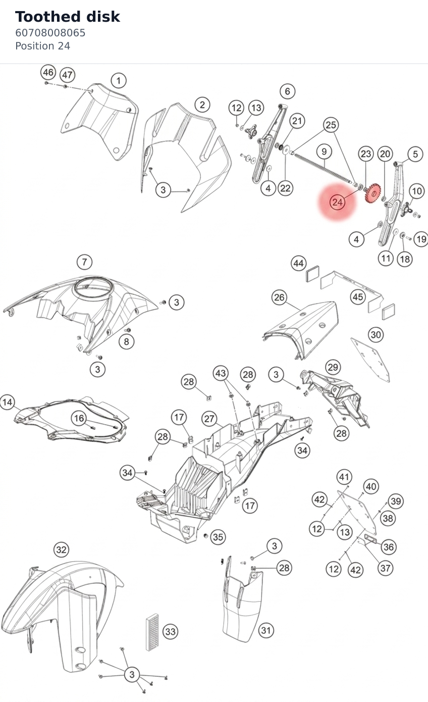 Diagram preview: Toothed disk (60708008065)