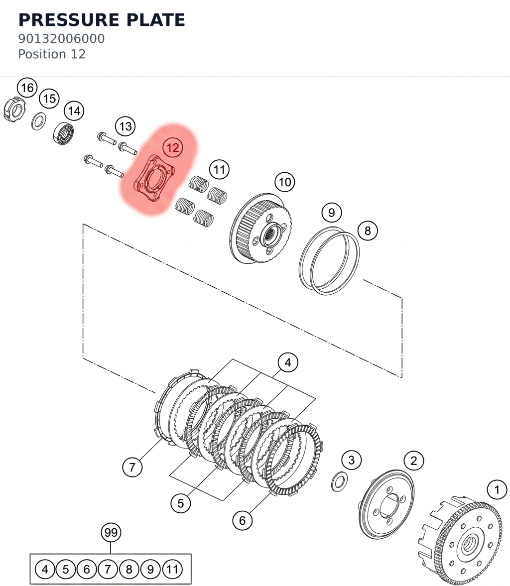Diagram preview: PRESSURE PLATE (90132006000)