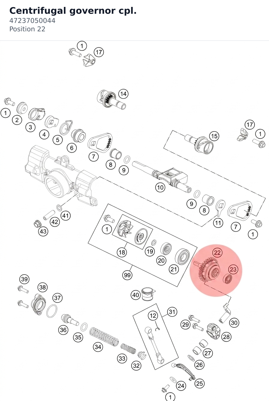 Diagram preview: Centrifugal governor cpl. (47237050044)