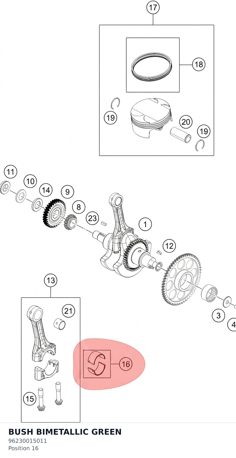 Diagram preview: BUSH BIMETALLIC GREEN (96230015011)